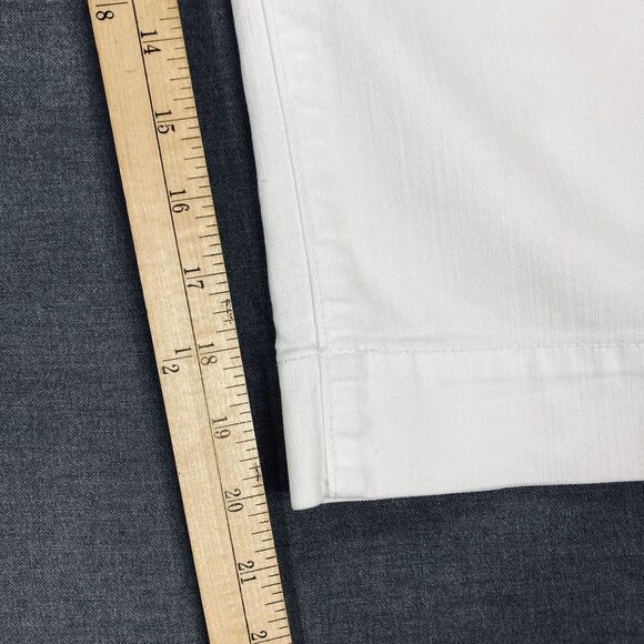 NYDJ Crop Jeans Womens Sz 16 White Straight Leg Cuffed High Waisted Modest Capri - Picture 13 of 15